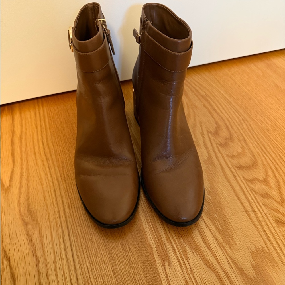 Veronica Beard Tan Leather Ankle Boots